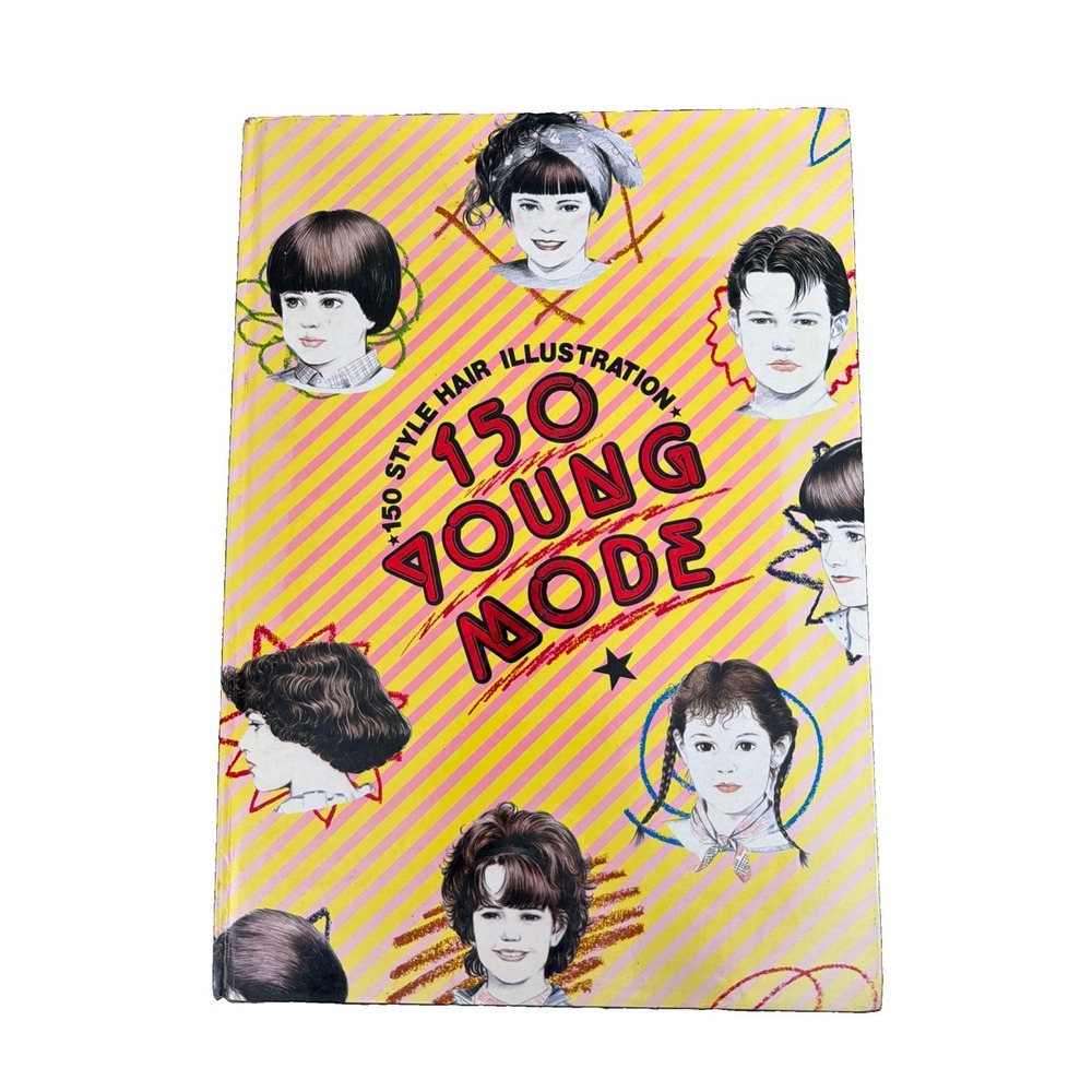Vintage 150 YOUNG MODE Book Hair Style Illustration Dowa Hardcover 14.5" Salon‎